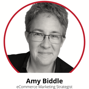 This is a picture of Amy Biddle, founder of the eCommerce Traffic Handler Program. She's worn glasses since she was a little kid -- and got a part in a play because of the glasses. The person doing casting thought the glasses made her look smart!